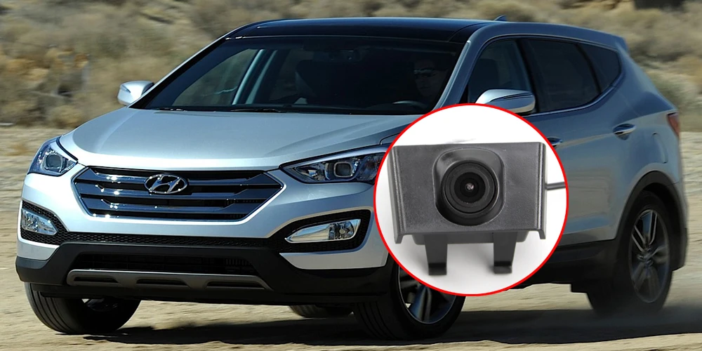 Liandlee Автомобильная Камера Переднего Вида логотип встроенный для hyundai Santa Fe IX45 2013 /4," ЖК-монитор/переключатель прикуривателя