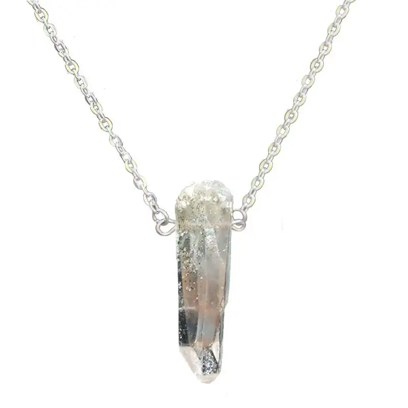 Crystal Point Necklaces Raw Crystal Pendant Clear Quartz Crystal Point