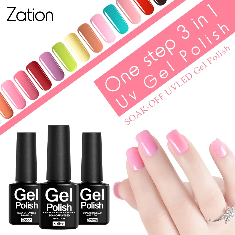 Зация ногтей Лаки УФ гель красочные Гели для 3 в 1 один шаг лак Топ Основа эмаль
