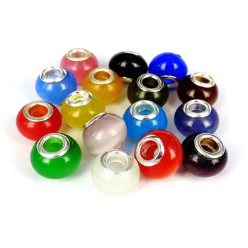 

Free Shipping,100pcs/lot Big Hole Cat Eye European Glass Beads Fit Pandora Bracelet Making,Size:10mm*14mm,Hole:Approx 5mm