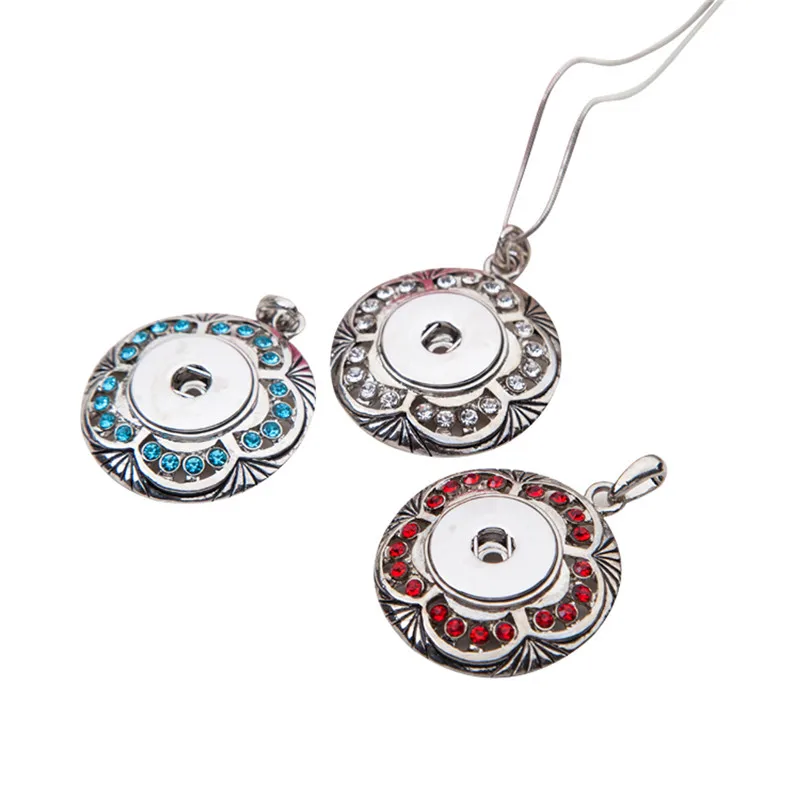 

SP18-43 colar pingente metal Pendant & necklaces charm chain fit chain necklace 18mm ginger snaps buttons charm