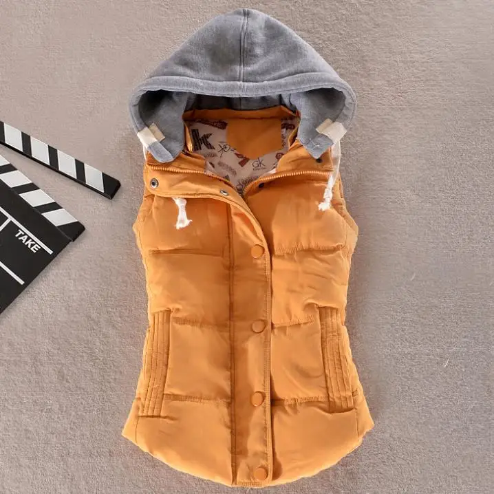 Брендовый зимний женский жилет тонкий хлопковый жилет для женщин Coletes женский жилет куртка пальто розовый теплый пуховик Верхняя одежда 7 цветов