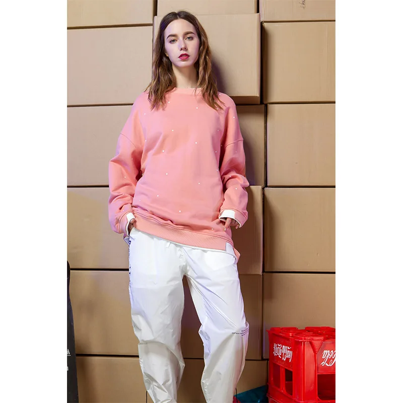 2019 high quality kpop sweatshirt Irregular tailoring Polka Dot oversized hoodie Korean style Loose streetwear women clothes 2019 high quality kpop sweatshirt Irregular tailoring Polka Dot oversized hoodie Korean style Loose streetwear women clothes
