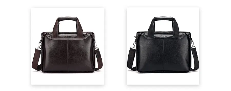 QiBOLu Pu мужской деловой портфель, сумка, черный, коричневый, повседневная мужская сумка, сумки на плечо, мужские однотонные Сумки из искусственной кожи, 14 дюймов, сумки для ноутбука, дорожные сумки