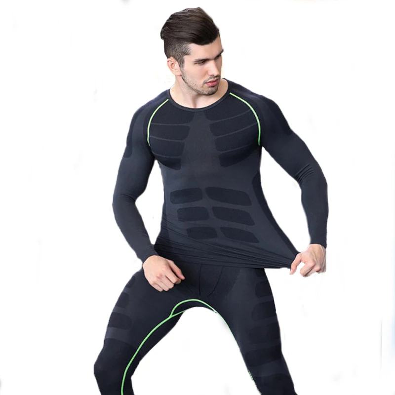 warm long johns Brand Winter Thermal Underwear Sets Men Quick Dry Anti-microbial Stretch Thermo Underwear Male Warm Long Johns Underwear Suits thermal bottoms mens
