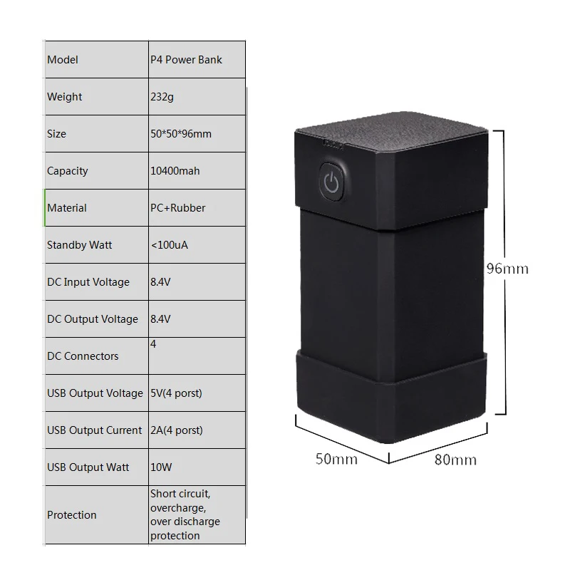 Cheap 10400mAh Power Bank 8.4V 2A Output Current Rechargeable 4 USB DC External Battery Pack For Mobile Phones, Bike Light , Tablet 1 Cheap 10400mAh Power Bank 8.4V 2A Output Current Rechargeable 4 USB DC External Battery Pack For Mobile Phones, Bike Light , Tablet 1