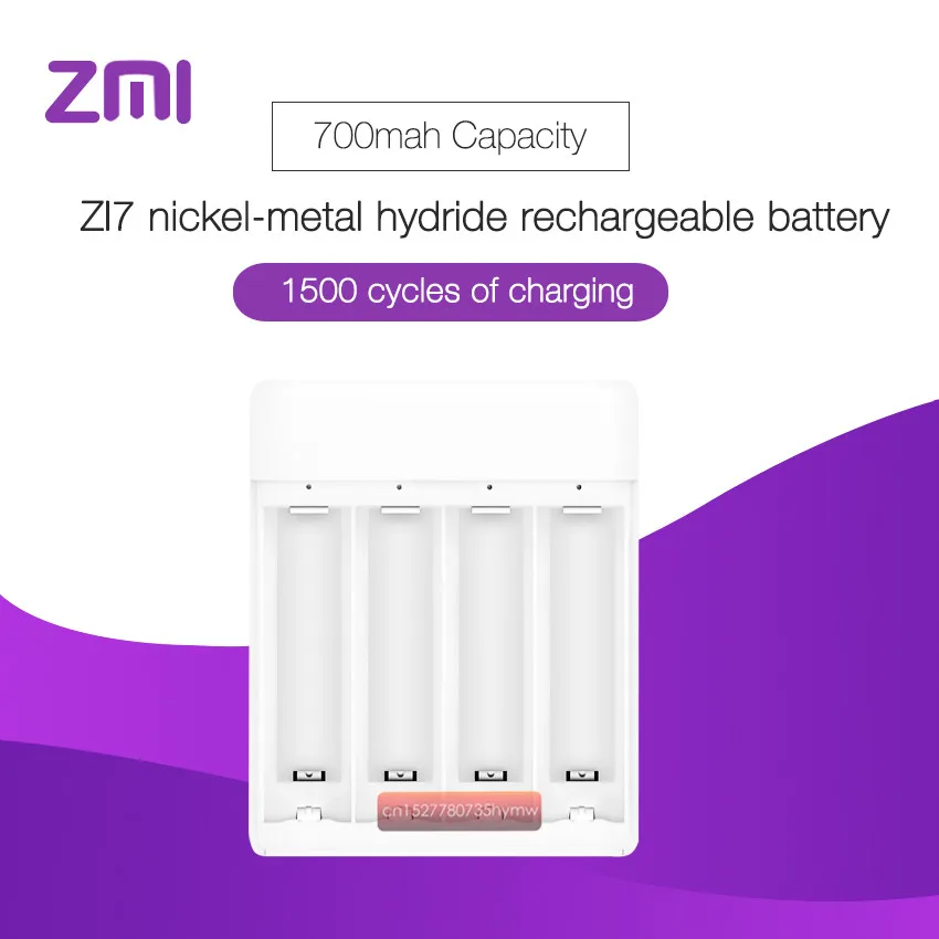 

Xiaomi ZMI ZI5/ZI7 AA/AAA Ni-MH Battery Charger with 4 Slots Portable Multifunction Charger have not output usb port new version