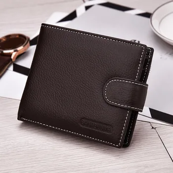 

Men Bag Short Bifold Business Leather Money Card Holder Purse mens wallets monedero hombre peque o monedas cuero
