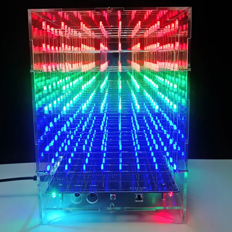 Красочный светильник, кубики DIY Kit 8X8X8 wifi, приложение для мобильного телефона, изменение слова 888 светодиодный мигающий умный электронный производственный набор, подарок 3D