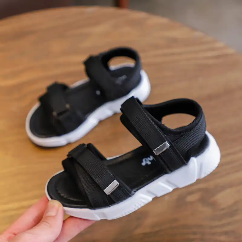 boys black sandals