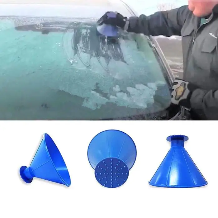 2 в 1 инструмент масло Воронка круглый скребок для льда автомобиля скребок ветрового стекла Щетка для удаления снега 66CY