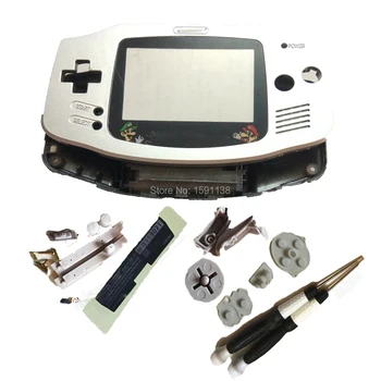 

Brand New Silver Color Repair Housing Full Set Game Case Replace For GameBoyAdvance Console Shell For Boy Uncle Tube Screen Lens