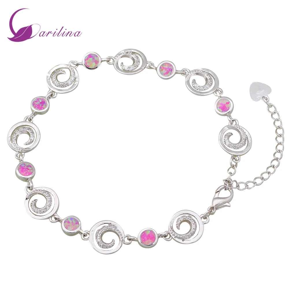 Aliexpress New Statement Jewelry Pink Fire Opal 925 Aliexpress New Statement Jewelry Pink Fire Opal 925 Sterling Silver Overlay White Cubic Zirconia Bracelets For Womens 180mm 7 08 Inch B175 From