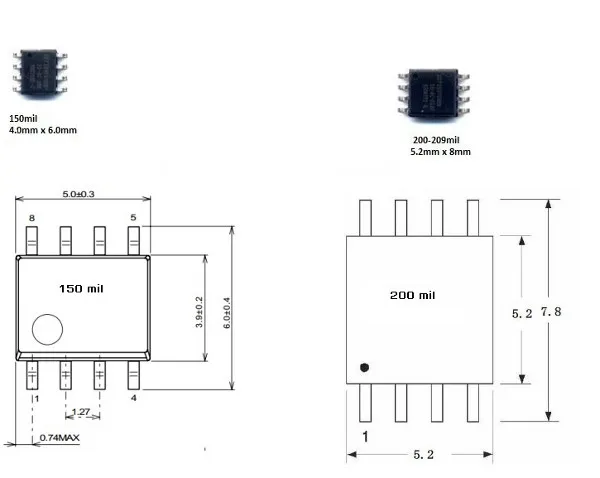 SOIC8 SOP8 для DIP8 адаптер программатора EZ гнездо модуля преобразователя 150mil