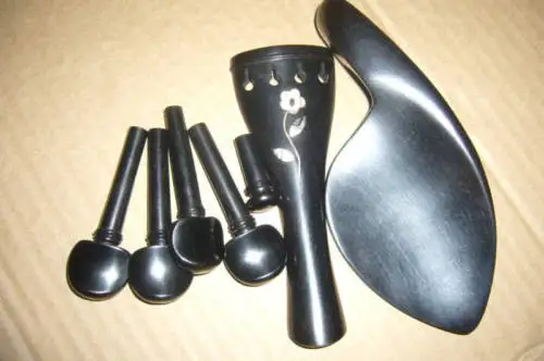 

High quality 3 sets of violin ebony fittings 4/4 #6482