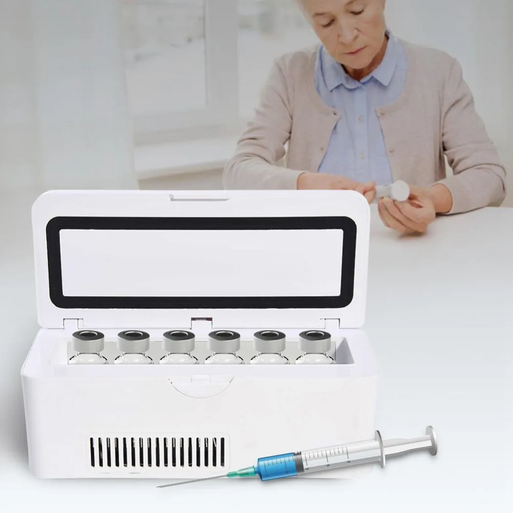 

Portable Refrigerated medicine box AC110-220V Mini Insulin Storage Cooler Box Rechargeable Fridge Refrigerator Ice Boxe Hot Sale