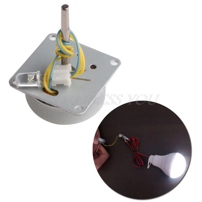 

Mini 12V Micro 3-phase Alternator Generator Wind Turbines Hand AC Power 3-24V
