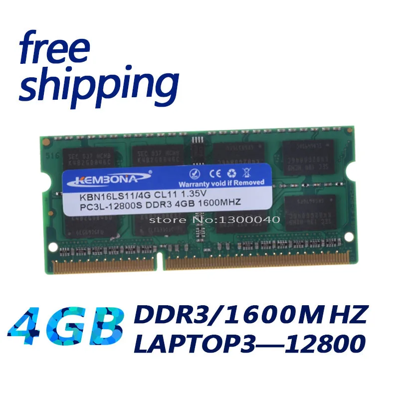  KEMBONA KBA16LS11/4 1600Mzh 4GB DDR3L 1.35 V PC3-12800L 1.35V Ram Memoria for Laptop Computer Free 