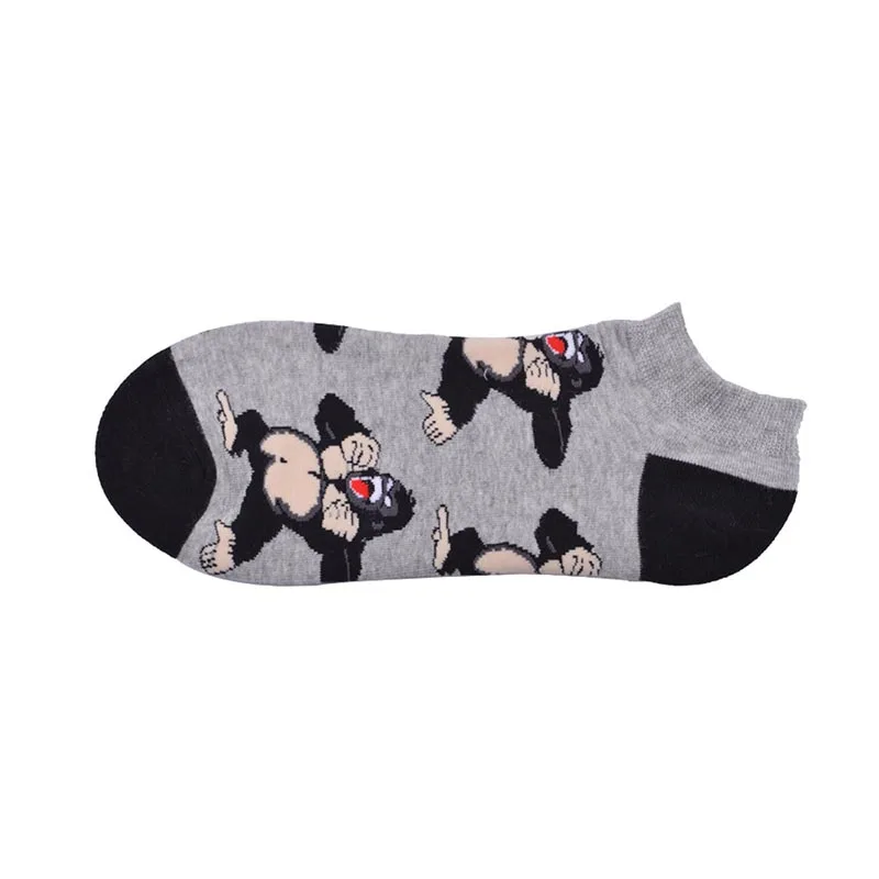 Мужские повседневные короткие носки, коллекция года, цветные носки из чесаного хлопка, темные носки-башмачки унисекс с геометрическим рисунком обезьяны, Skarpetki - Цвет: 10