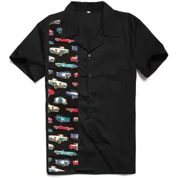Оптовая продажа для мужчин s рубашки для мальчиков 50 s 60 рокабилли Новый Дизайн Винтаж автомобили печати американский стиль