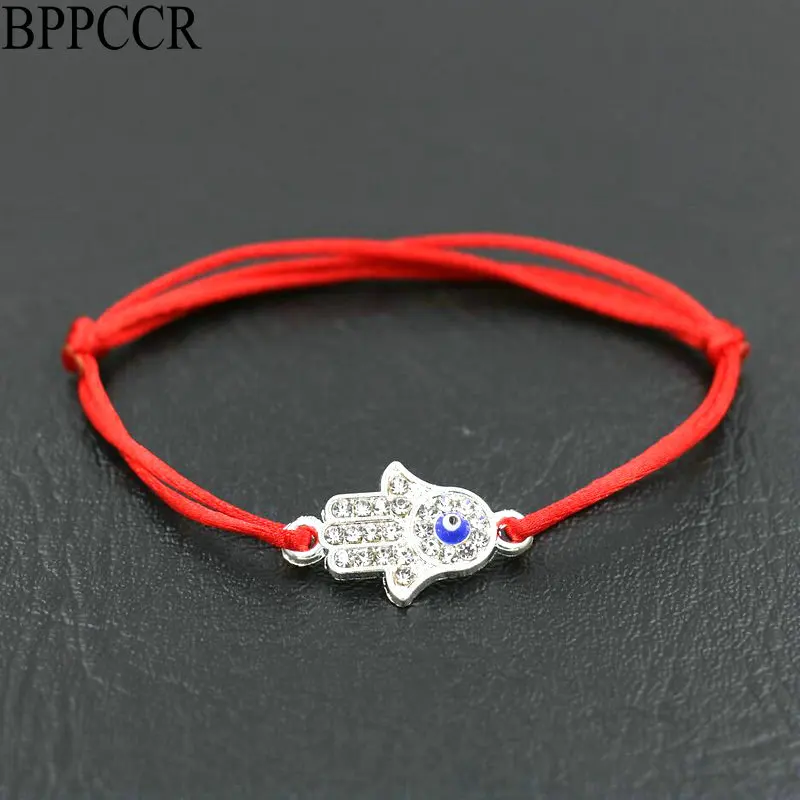 

BPPCCR Simple Women Braid Rope Lucky Bracelets Hamsa Hand Fatima Evil eye Thin Red Rope Thread String Bracelet Pulseras Mujer