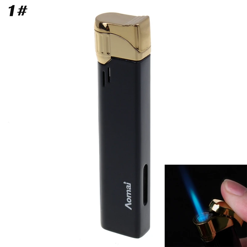 Fashion High Grade Metal Material Windproof Jet Flame Refillable Blue