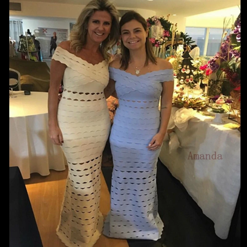 vestido bandagem azul claro