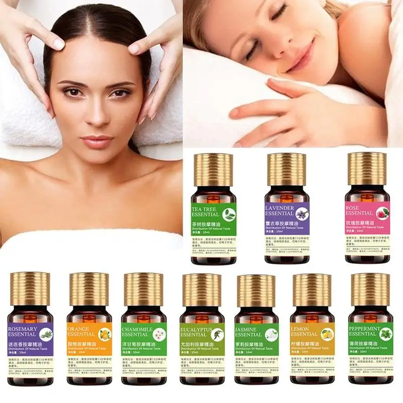 10ml Essential Oils Organic Body Relax Skin Care Help Sleep For Aromatherapy Diffusers Pure Essential Oil Body Massage Relax