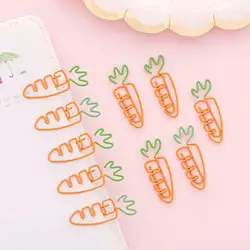 6 шт. креативные Kawaii морковь в форме металлические скрепки булавки Закладка канцелярский школьный офисный Декор