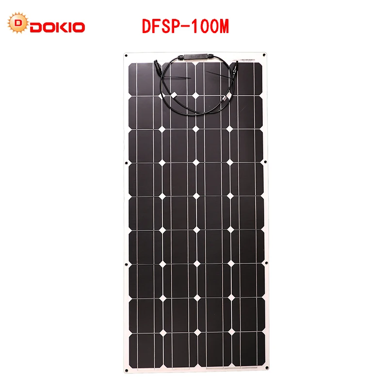 

Dokio flexible Solar Panel 100W Monocrystalline Solar Cell Flexible for 12V 24 Volt Controller usb,200 Watt 400W600W800W1000W
