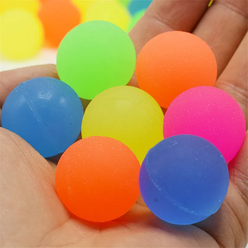 20pcs lot Bouncing Ball Colored Rubber Kids Sport Games Elastic Juggling Balls Luminous Children Toy Outdoor