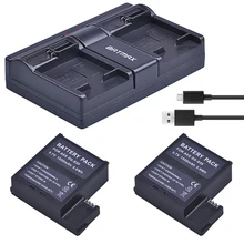 2Pcs 1500mAh DS S50 DSS50 S50 Battery Accu USB Dual Charger for AEE DS S50 S50