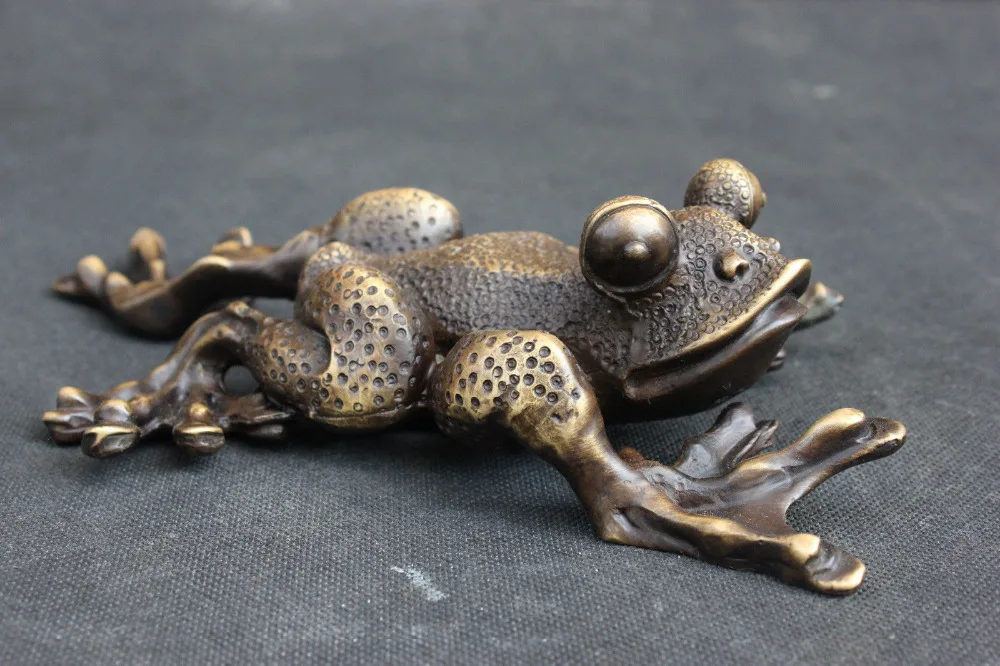 FREE SHIPPING Old Ancient Chinese Folk antique Copper Bronze Statue