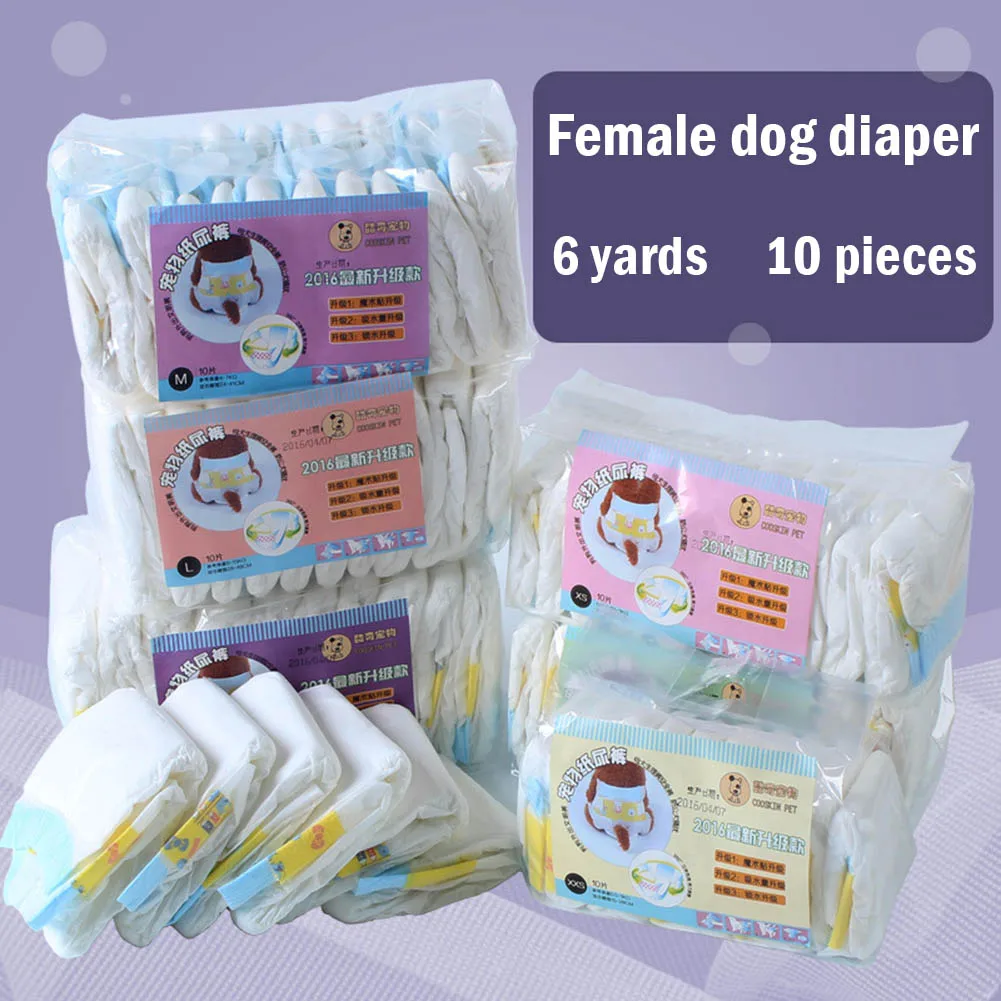 Online 10 Pcs Anjing Peliharaan Wanita Ultra Perlindungan Disposable Anjing Diapers Produk Hewan Peliharaan E2S