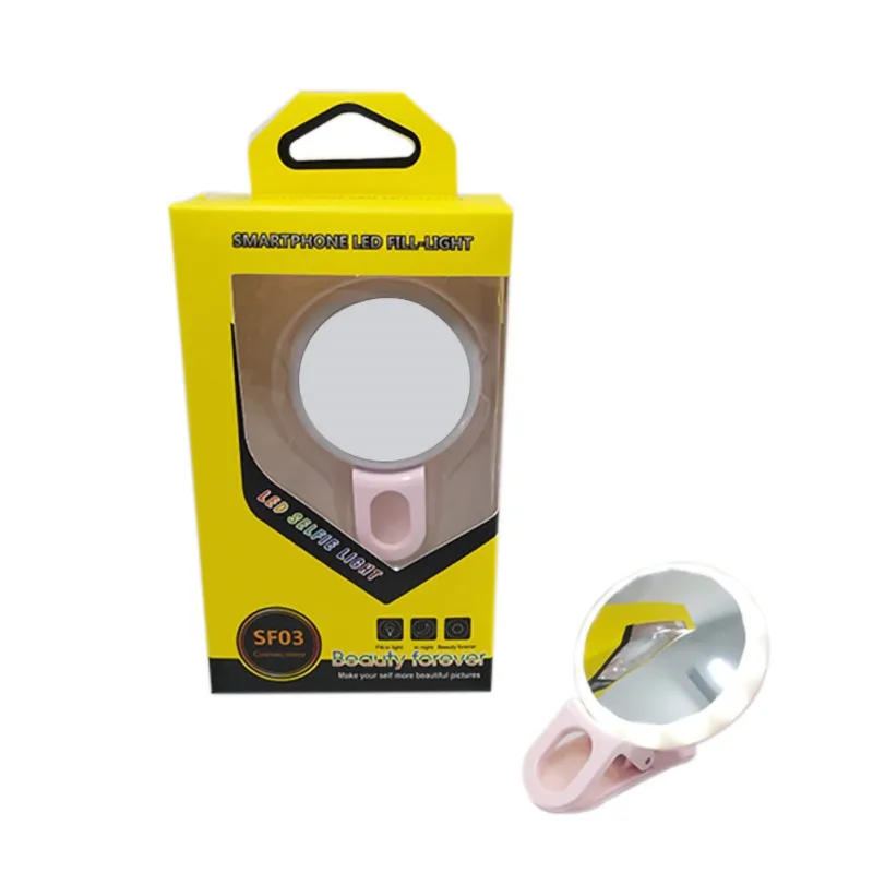 

Portable Selfie Makeup Mirror video light Night Beauty Self-Timer Fill Light Led Clip-on Mobile phone Selfie ring light