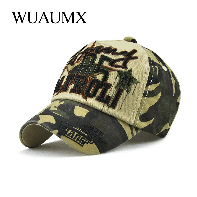 Wuaumx Новая летняя детская бейсболка камуфляжная хлопковая изогнутая