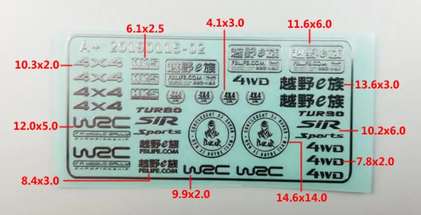 

Dakar 4x4 logo For 1/10 1/12AXIAL SCX10 JEEP Wrangler 90028 90027 Wraith RR10 AX10 Cherokee AX90047 90046 JK HSP capo jkmax FJ