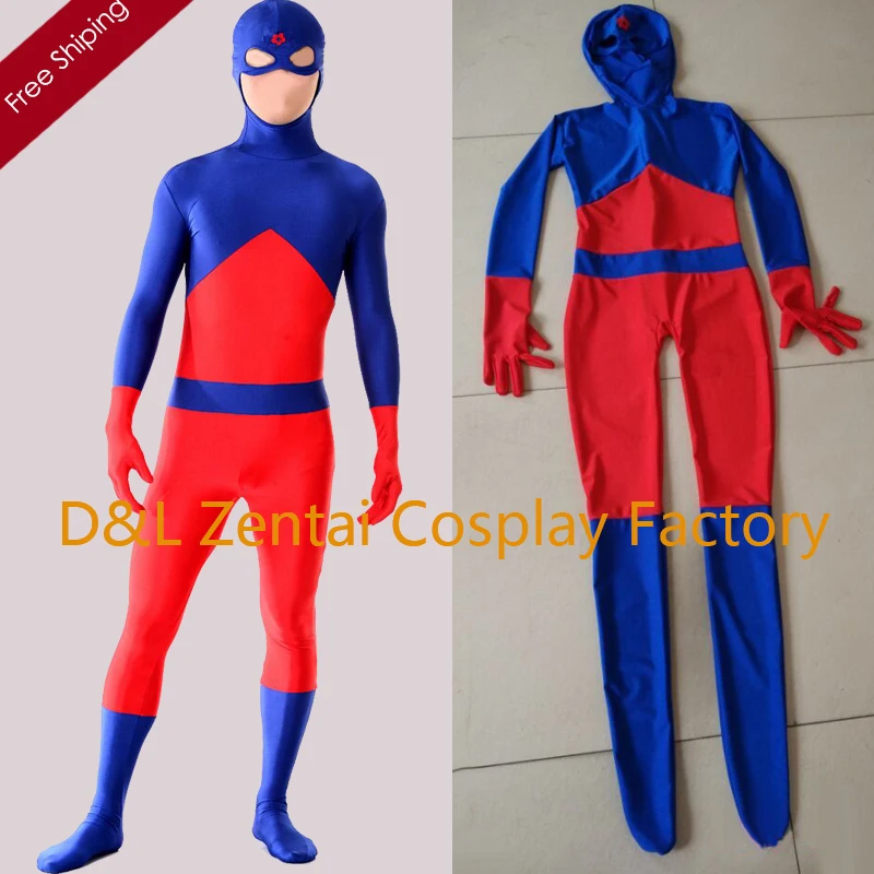 Free Shipping DHL DC Comics Atom Ray Palmer Superhero Costume Fullbody Lycra Spandex Halloween Cost
