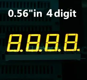 4 битный цифровой трубный светодиодный дисплей 7 сегментный желтый 0 56 дюйма общий