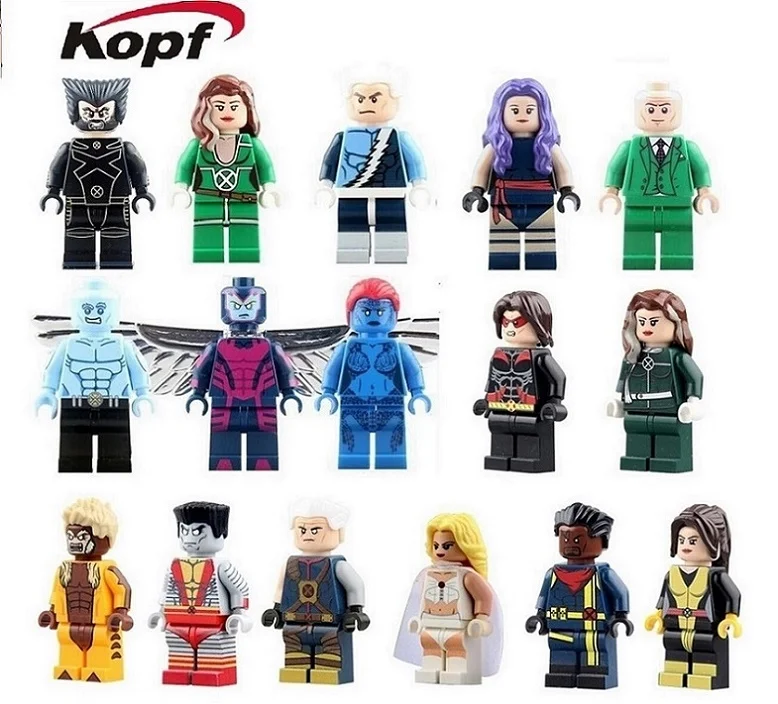

PG8006 PG8012 Building Blocks Wolverine Psylocke Iceman Colossus Cable White Queen X-men Super Heroes Bricks Toys for children