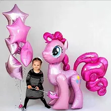 1PC 100*97 Cm Hồng Pony 3D Ngựa Nhỏ Kỳ Lân Bong Bóng Sinh Nhật Happy Birthday Kỳ Lân Đảng Heli Lá Bong Bóng trẻ Em Đồ Chơi Thú Globos(China)