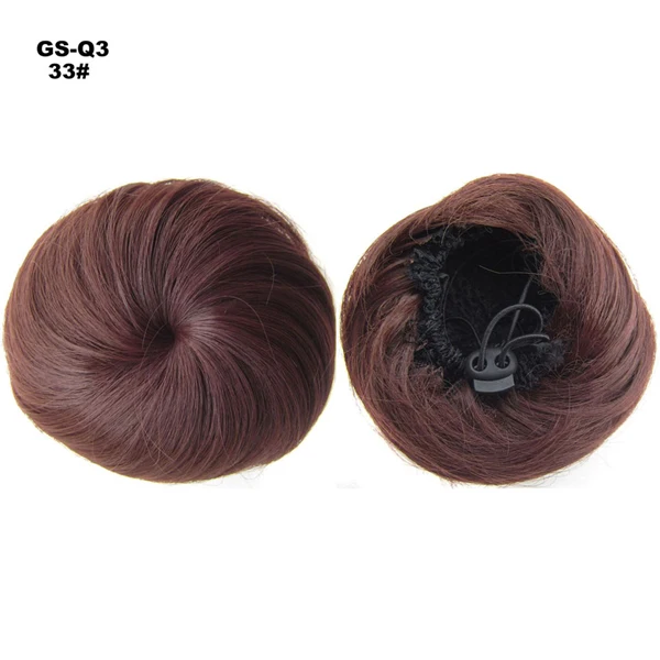TOPREETY термостойкие синтетические волосы для наращивания 30гр кудрявые шиньоны на шнурке резинка для наращивания пончик Q3 - Цвет: 33