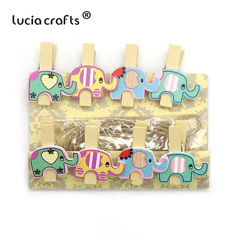 Lucia crafts 1 упаковка 3,5*2 см Мультфильм деревянный зажим пеньковая веревка фото бумага ремесло для альбома домашний декор DIY офисные принадлежности E1202