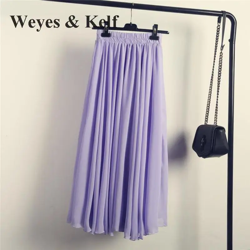 Женская шифоновая юбка Weyes & Kelf однотонная плиссированная пачка трапециевидной