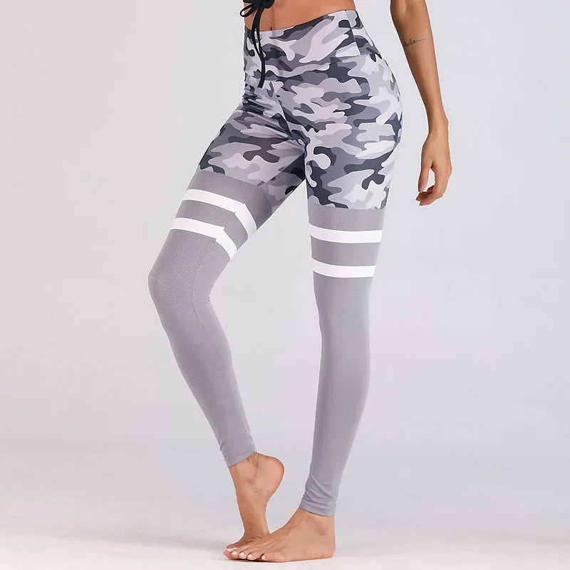 Женские модные камуфляжные штаны для фитнеса с высокой талией, штаны для тренировки, леггинсы для спортзала, колготки для бега, пикантные Леггинсы для йоги