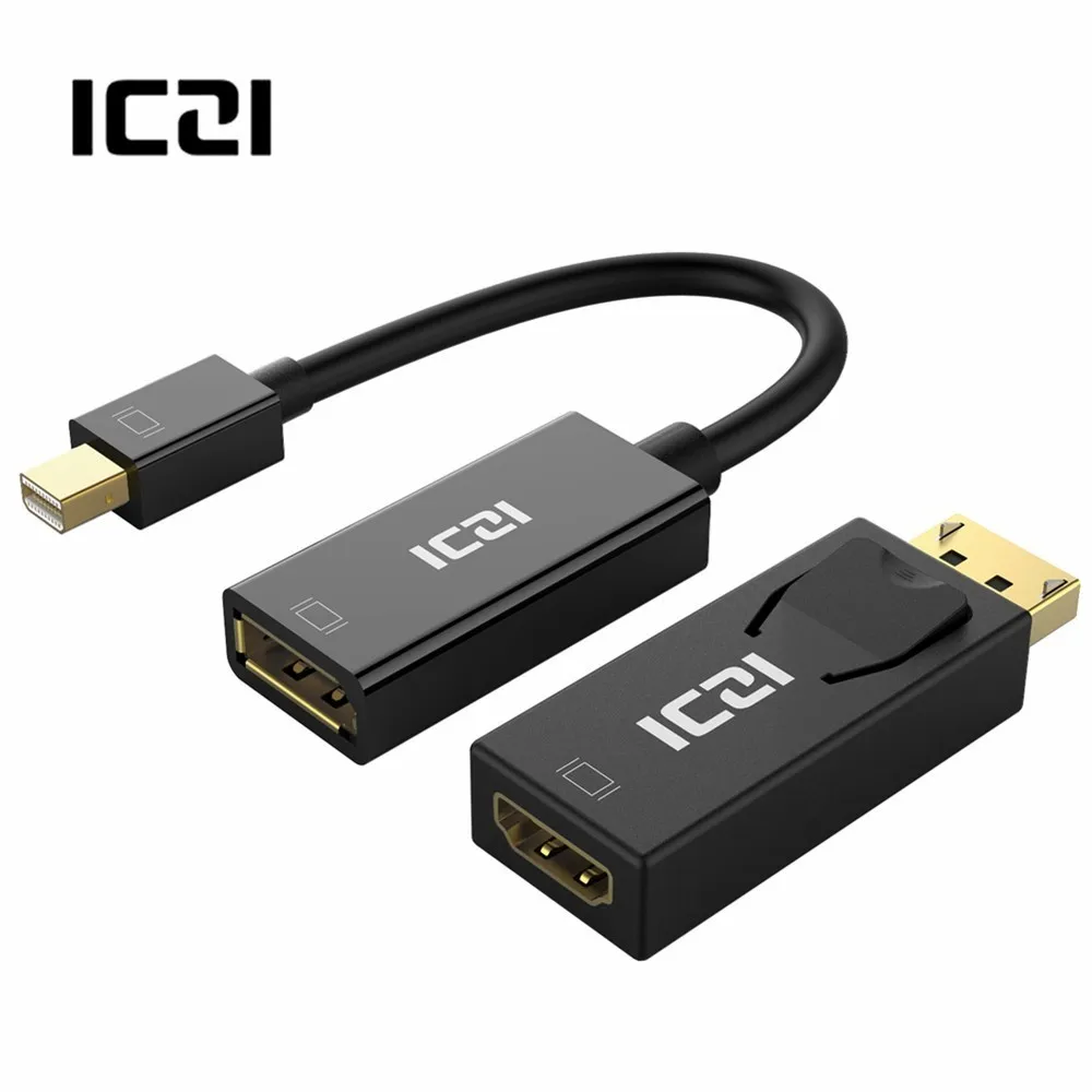 

ICZI 2 Pcs Thunderbolt Mini DisplayPort DP to DisplayPort DP Adapter 4K + DisplayPort to HDMI Adapter 1080P for Surface