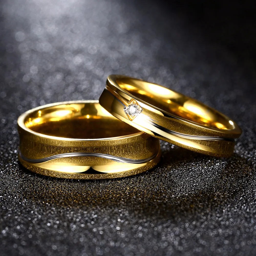engraved name couple ring ladies jewelry gold colour stainless steel jewellery titanium men wedding rings for lovers - Wedding Ring Engraving engraved name couple ring ladies jewelry gold colour stainless steel jewellery titanium men wedding rings for lovers - Wedding Ring Engraving