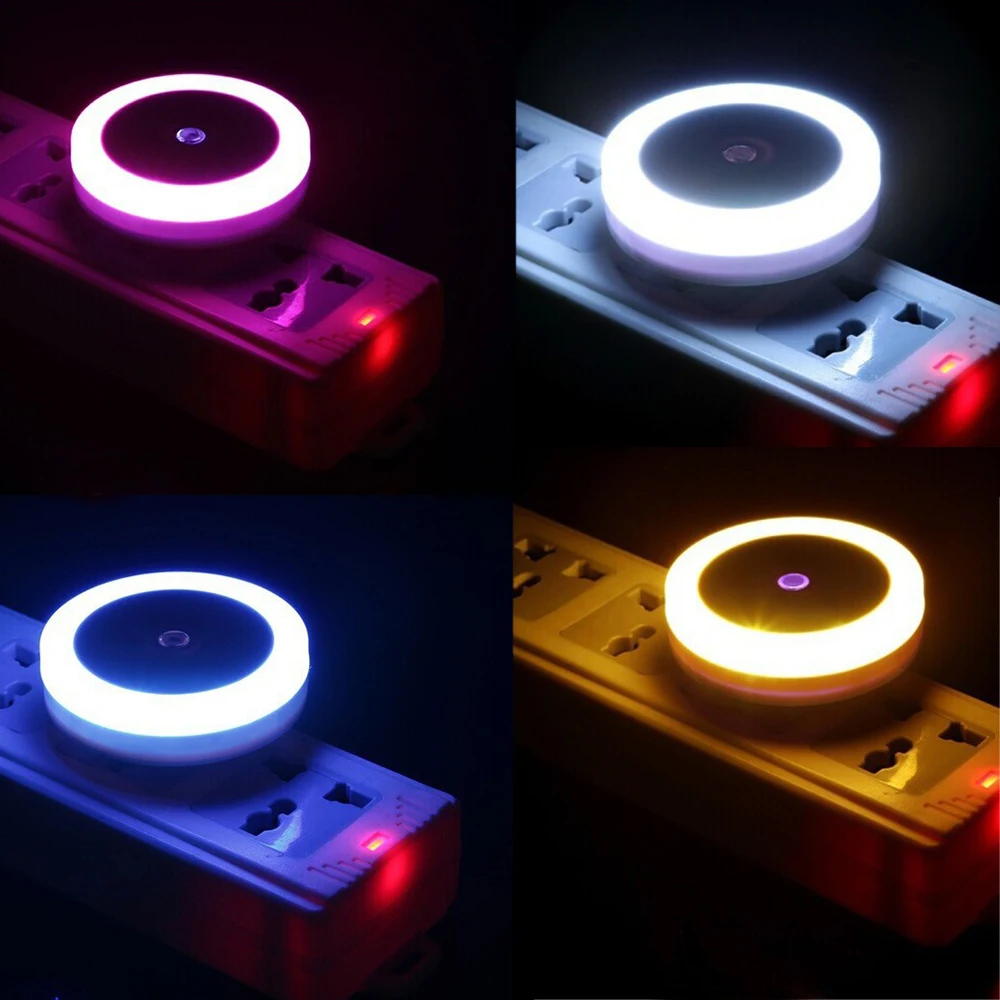 

Wireless LED Night Light Sensor Lighting Mini US Plug For Children Kids Living Room Bedroom Lights Lighting Circular Lamp