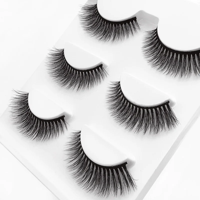 

3 Pairs Crisscross Natural Lifelike Mink Fur False Eyelash Winged Eyelashes Short Eyelash Extensions Beauty Cosmetics Tools Hot