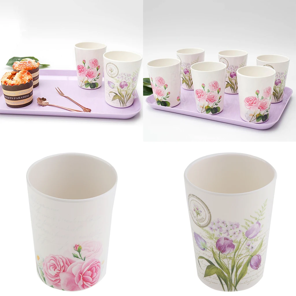 Flower Pattern Mug Melamine Office Home Coffee Tea Water Drinking Cup Drinkware for restaurants hotels restaurants